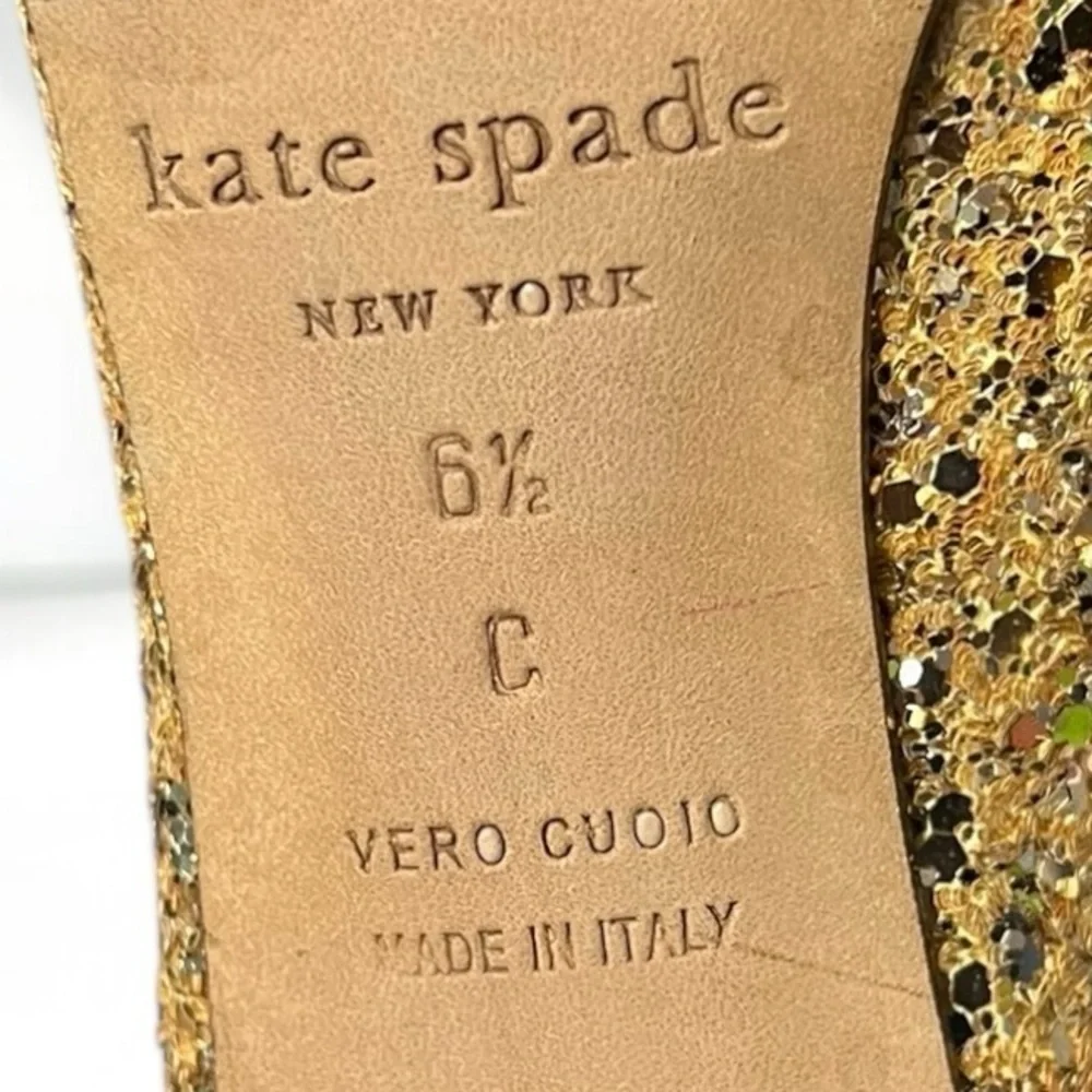 🌻Kate Spade Junelle Gold Glitter Booties | Women's Size 6.5